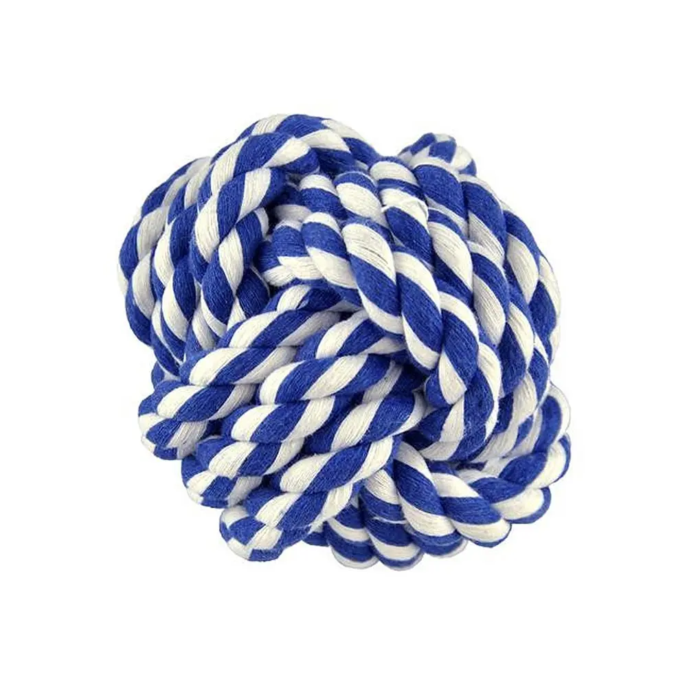 AMAZING PET Rope Ball 3.75" Blue/White