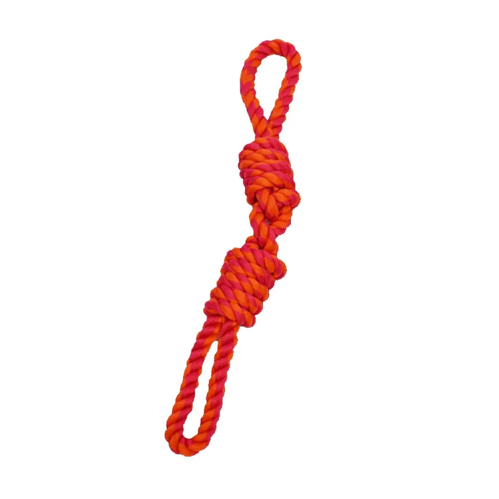 AMAZING PET Rope with 2 Loop Handles 20" Orange/Magenta