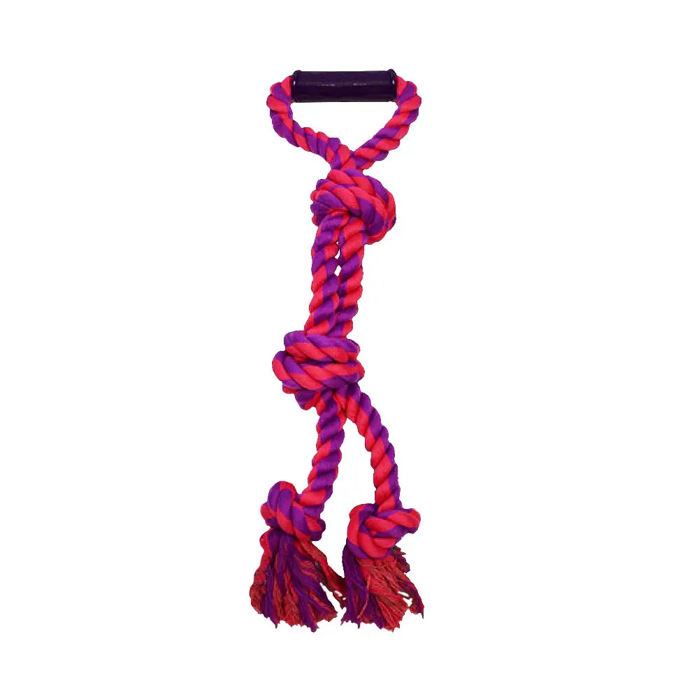 AMAZING PET Rope 3 Knot w/Handle 23.5" Purple/Magenta