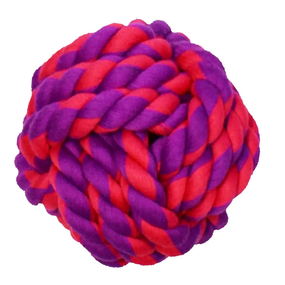 AMAZING PET Rope Ball 4.75" Purple/Magenta