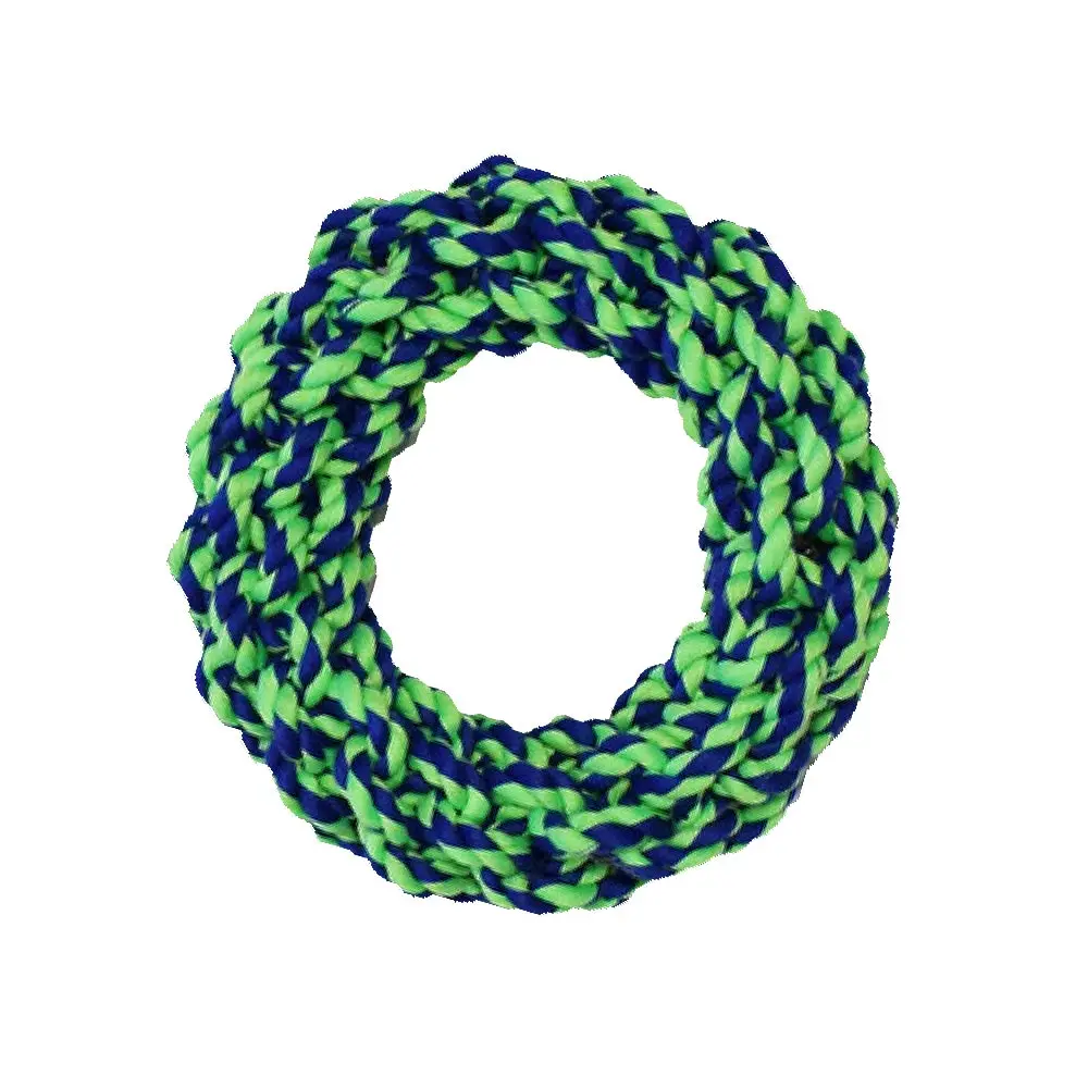 AMAZING PET Rope Ring 7" Blue/Green