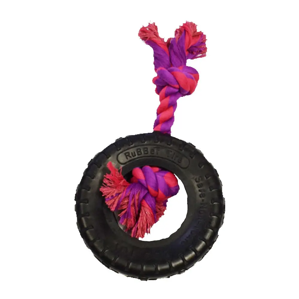 AMAZING PET Rope w/Tire 5.5" Purple/Magenta