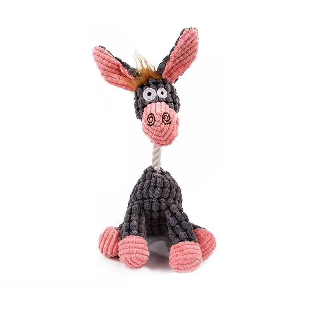 AMAZING PET Plush Donkey w/Rope Neck 12"