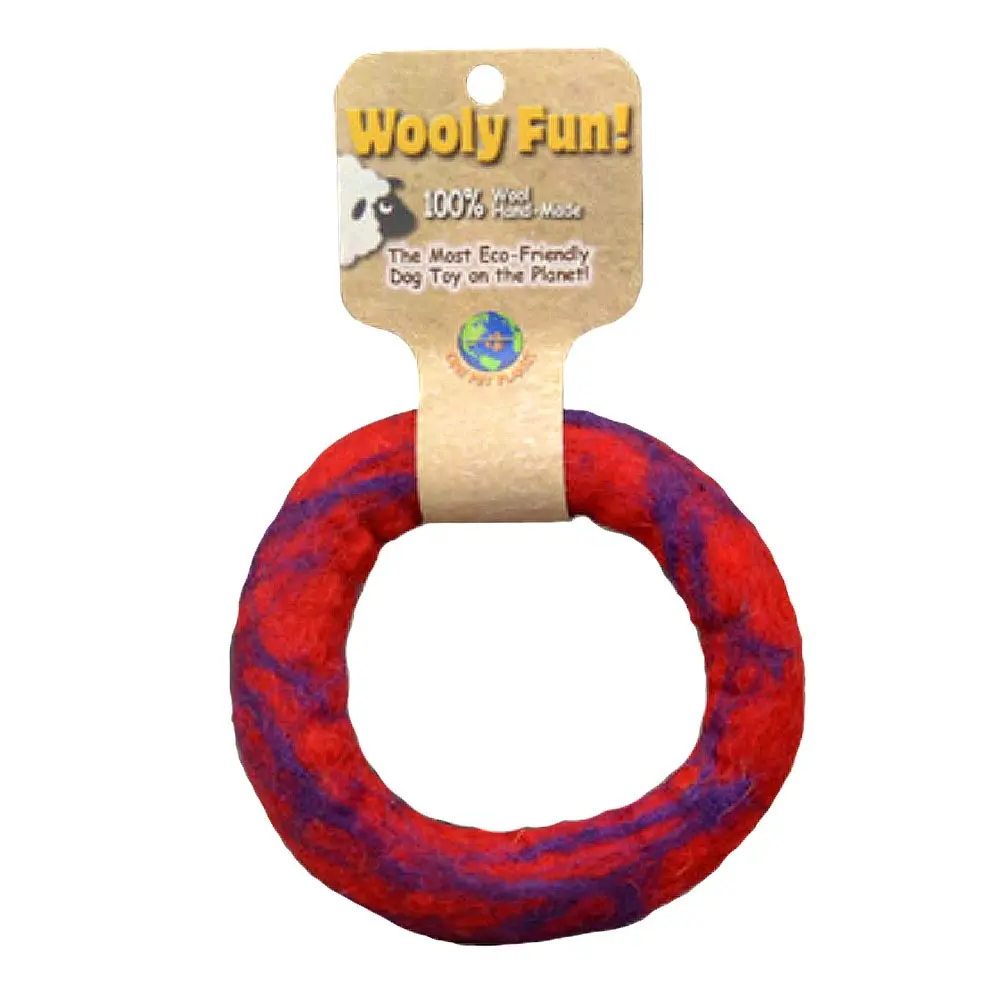 AMAZING PET Wooly Fun Ring 5" Red