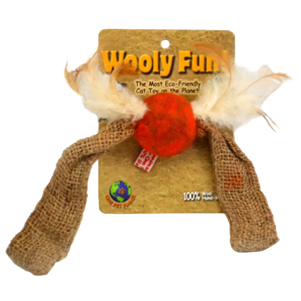 AMAZING PET Cat Wooly Fun Tussle Ball w/Feathers