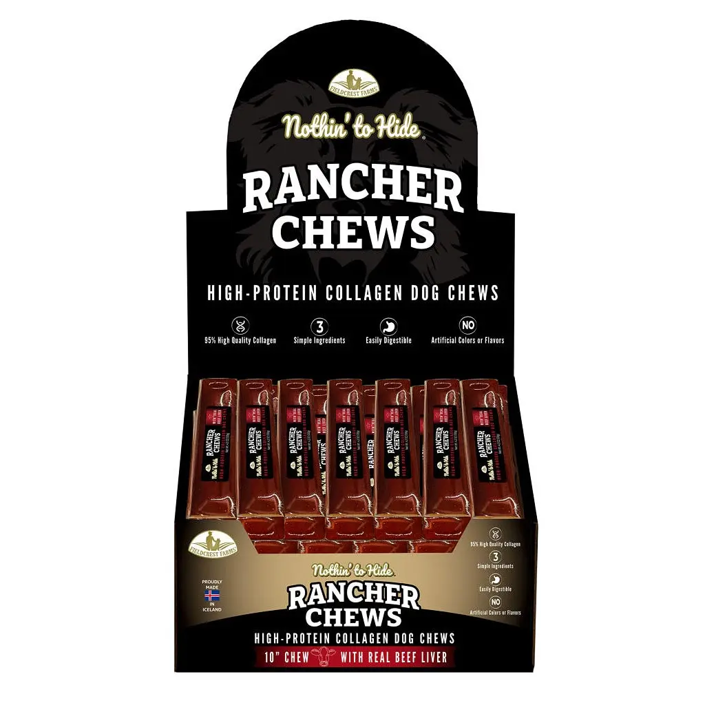 NOTHIN' TO HIDE Rancher Chew Beef 10" 24pc Box