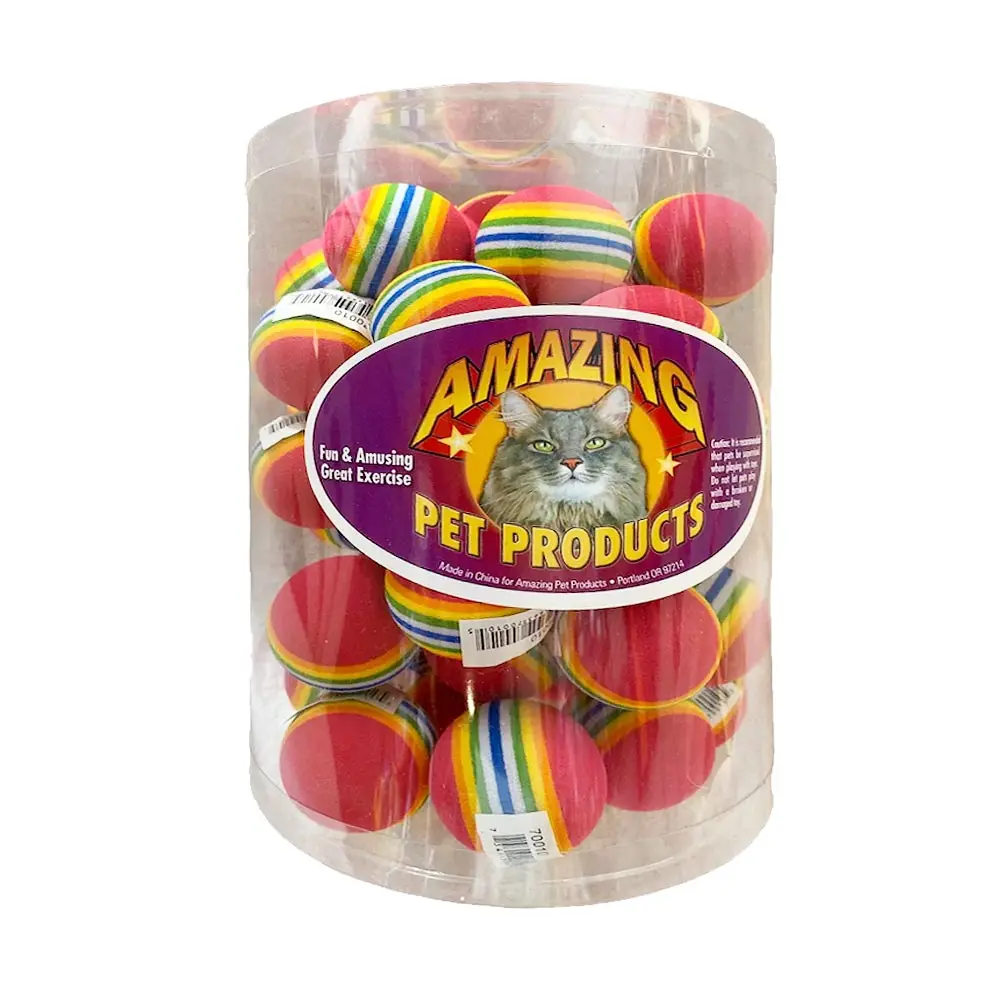 AMAZING PET Cat Display Rainbow Balls 1.5" 48 ct 