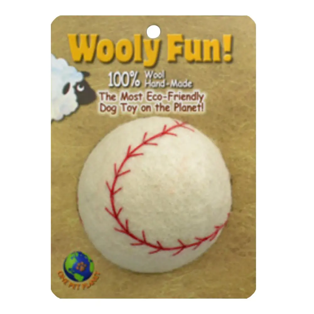 AMAZING PET Wooly Fun Sports Ball 3.5" Baseball