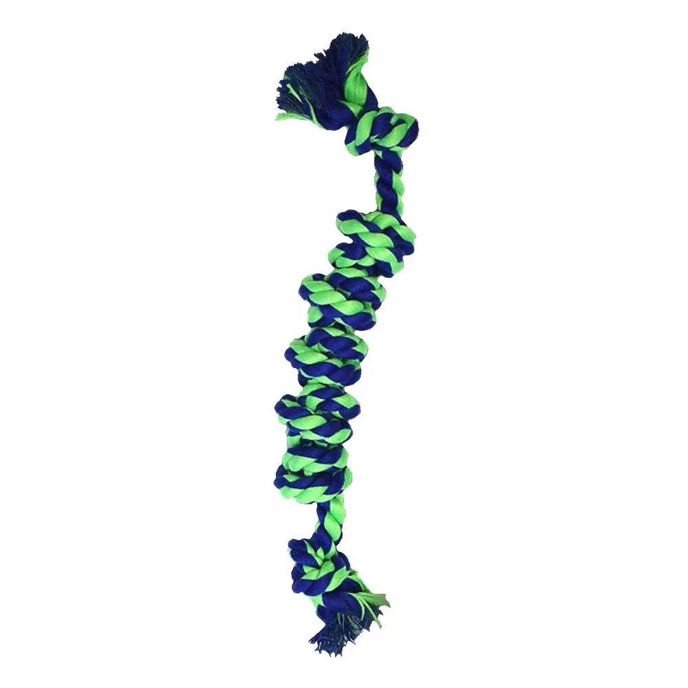 AMAZING PET Rope 7 Knot Bone 15.75" Blue/Green