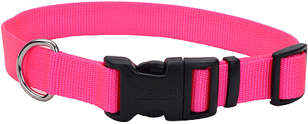 COASTAL TUFF Adjustable Dog Collar 14-20x3/4 Neon Pink