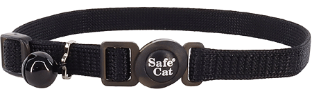COASTAL Safe Cat Adjustable Collar 8-12x3/8 Black