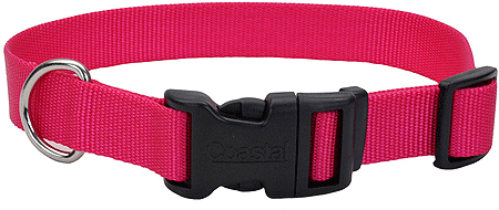 COASTAL TUFF Adjustable Dog Collar 18-26x1 Pink Flamingo
