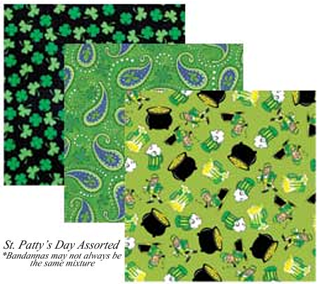 BANDANNA St Patty's Day Assorted 12pk