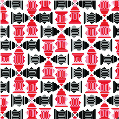 BANDANNA Fire Hydrant Red & Black 12pk