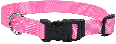 COASTAL TUFF Adjustable Dog Collar 10-14x5/8 Bright Pink