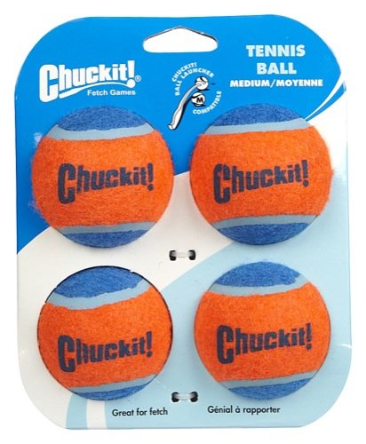 CHUCKIT Tennis Ball 4 Pack Medium 2.5 Inch