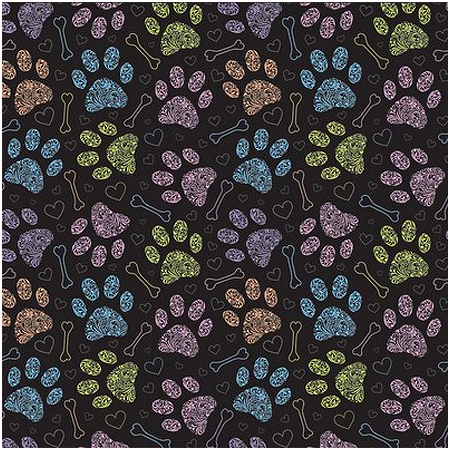 BANDANNA Colorful Paws 12pk