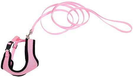 COASTAL Comfort Soft Cat Mesh Harness with 6' Leash Pink