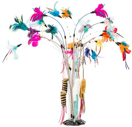 [E52059] ETHICAL/SPOT Cat Teaser Wand Display 24pc