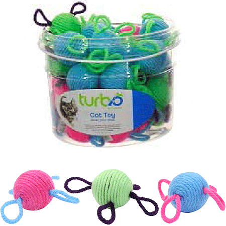 [CA80527] COASTAL TURBO CAT TOY BIN Wool Balls 36ct