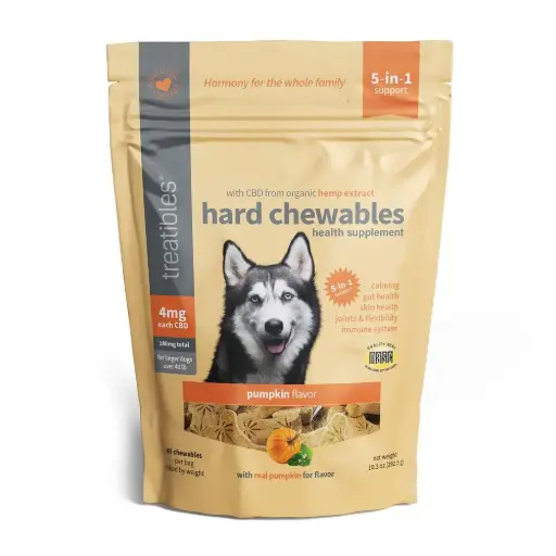 [TRT00585] TREATIBLES Balance Hemp Oil Hard Chews Pumpkin L 45ct
