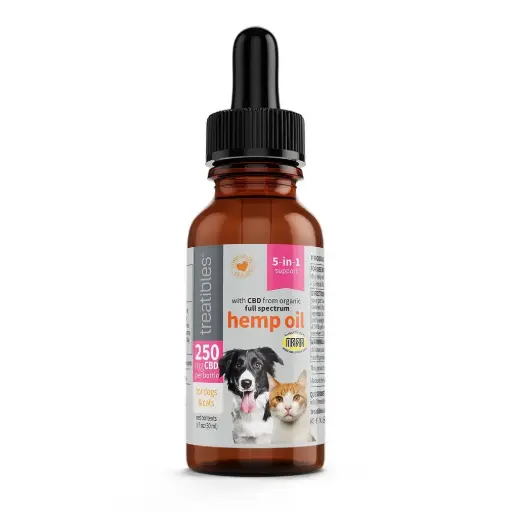 [TRT00547] TREATIBLES 250 mg Organic Full Spectrum Hemp Oil Dropper Bottle 1oz