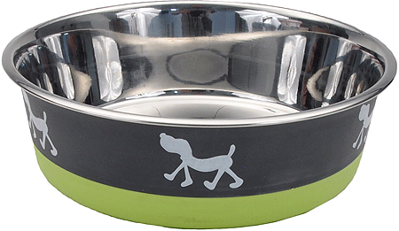 [BER88451 GREEN] *MASLOW Non-Skid Pup Design Dog Bowl Green 28oz