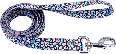 [CA966 BRN SP PAW] *PET ATTIRE Styles Dog Leash 6'x1 Special Paw Brown