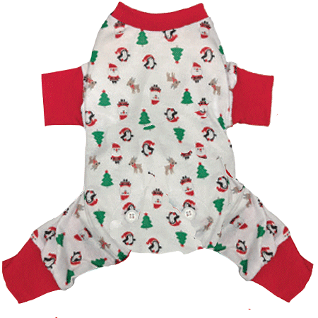 [FPH10480 M WHITE] *FASHION PET Holiday Jingle Jam PJ's M