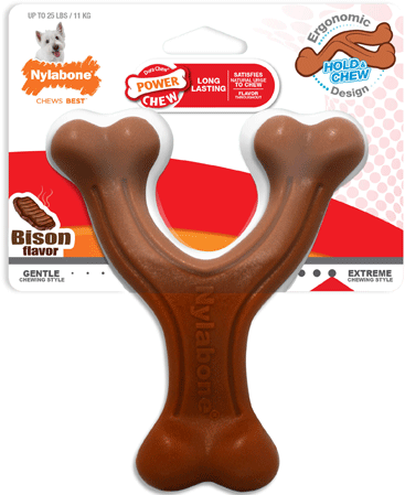 [NWB313PXX] NYLABONE DuraChew Wishbone Power Chew Dog Toy Bison Regular