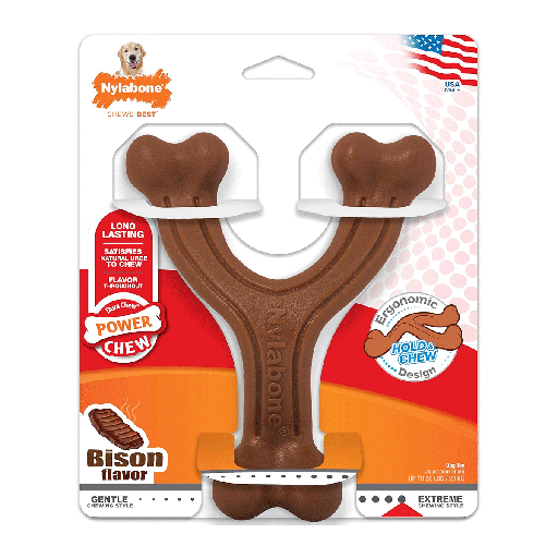 [NWB314PXX] NYLABONE DuraChew Wishbone Power Chew Dog Toy Bison Giant
