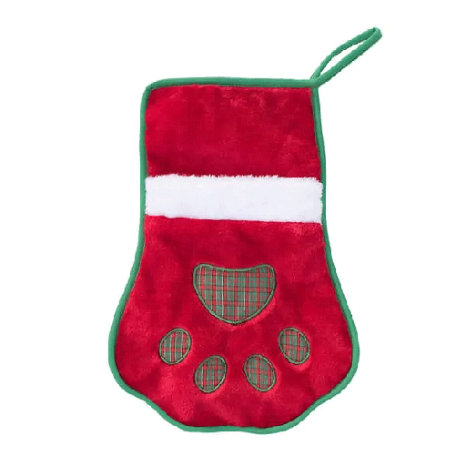 [ZPH01677] ZIPPYPAWS Holiday Stocking Red Paw