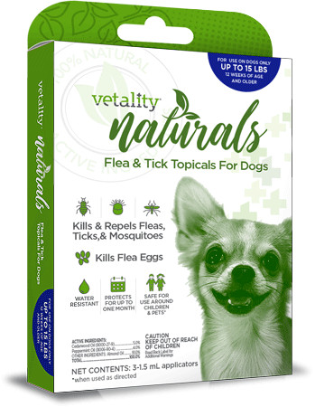 [TEV25058] TEVRA Vetality Naturals Flea & Tick Topical for Dogs up to 15 lbs 3pk