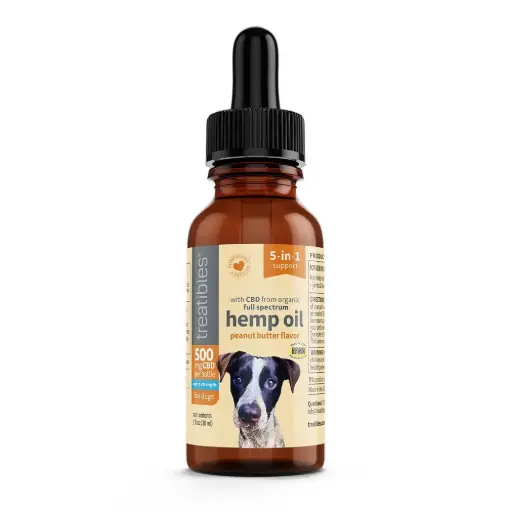 [TRT00862] TREATIBLES 500mg CBD Oil Dropper Bottle Peanut Butter 1oz 