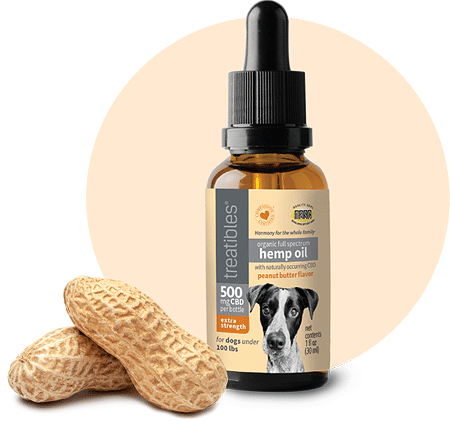 [TRT00862] TREATIBLES 500mg CBD Oil Dropper Bottle Peanut Butter 1oz 