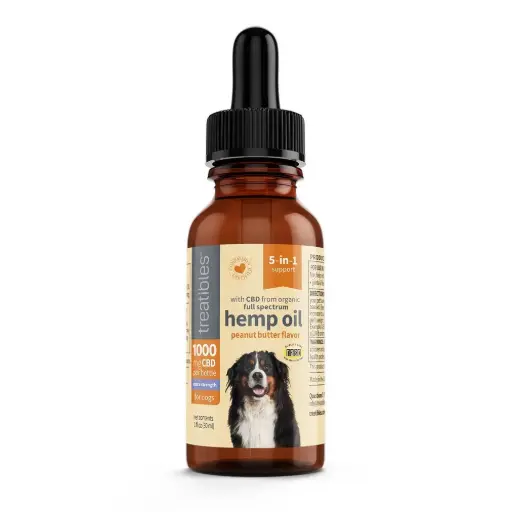 [TRT00863] TREATIBLES 1000mg CBD Oil Dropper Bottle Peanut Butter 1oz
