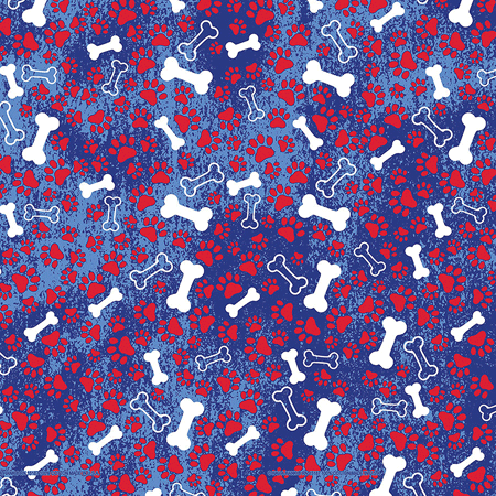 [BAN595] BANDANNA Patriotic Bones 12pk