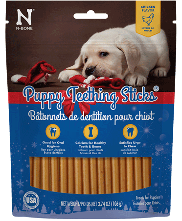 [NBH91246] N-BONE Holiday Puppy Teething Sticks Chicken 17ct
