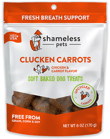 [SHP89703] SHAMELESS PETS Soft Baked Dog Treats Clucken' Carrots 6oz