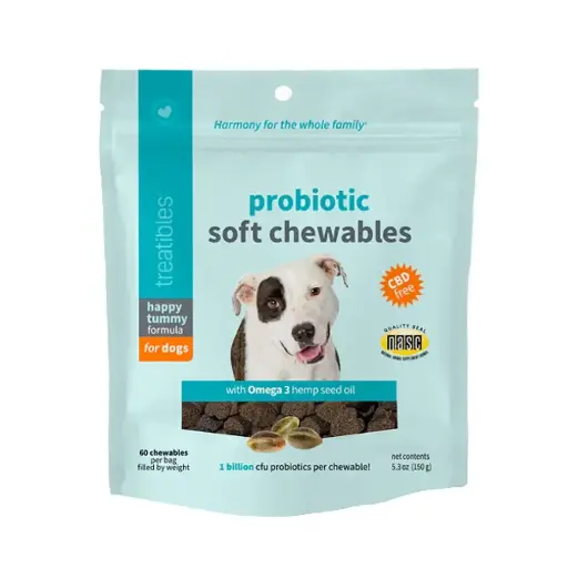 [TRT00868] TREATIBLES Happy Tummy Probiotic Soft Chews for Dogs 60ct