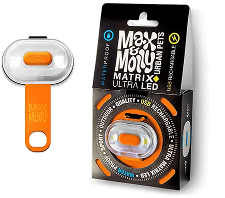 [MAX01986] MAX&MOLLY Ultra Bright LED Pet Light (Hangtag Pkg) Orange