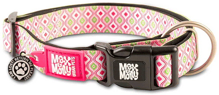 [MAX02400] MAX&MOLLY Smart ID Dog Collar Retro Pink M 13-21"