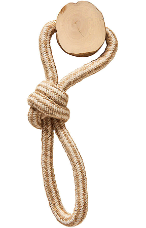 [E54775] *ETHICAL/SPOT Love The Earth Coffee Wood Chew Rope Tug 12"