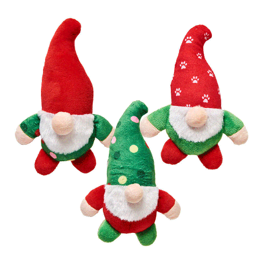 [EH54782] *ETHICAL/SPOT Holiday Gnome Dog Toy Asst 6"