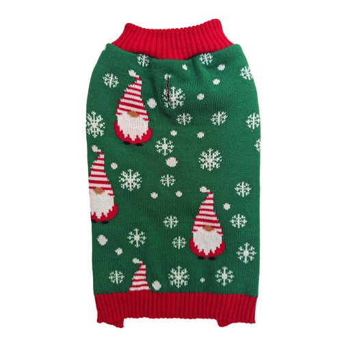 [FPH10468 XS] FASHION PET Holiday Gnome Sweater Green XS