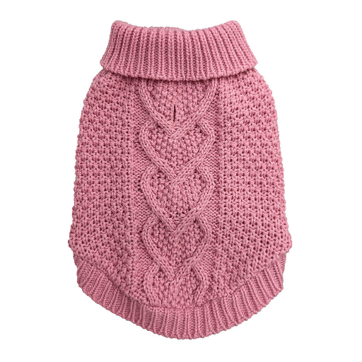 [FP60454 XS] FASHION PET Chunky Heart Sweater Pink XS