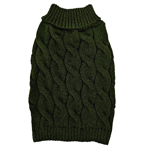 [FP60518 S] FASHION PET Twisted Cable Sweater Forest Small