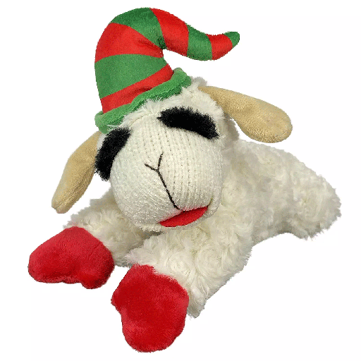 [MPH58535] MULTIPET Holiday Lamb Chop w/Elf Hat 10"