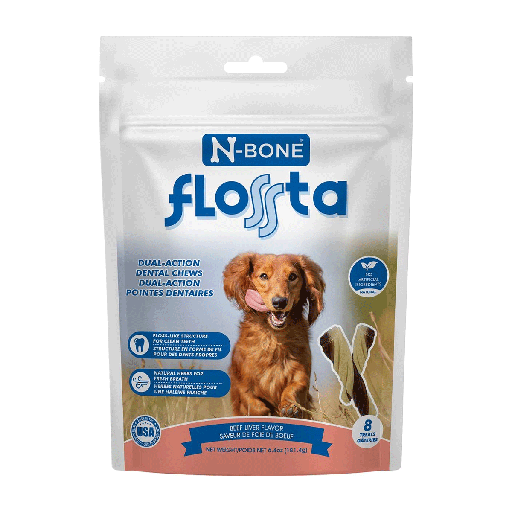[NB80262] N-BONE FLOSSta Dental Chews Beef Liver 8ct