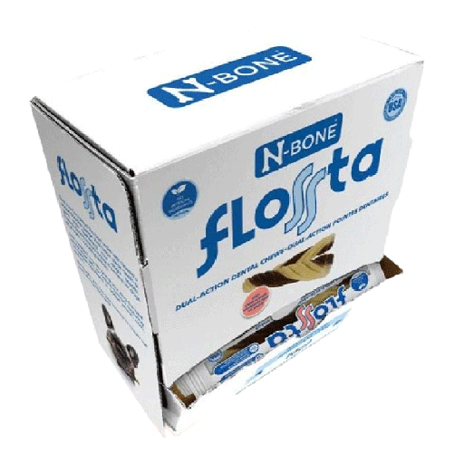 [NB80267] N-BONE FLOSSta Dental Chews Beef Liver Display 16ct